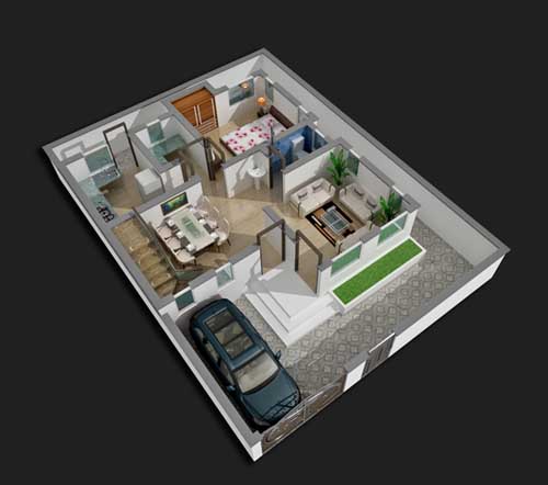 Plot Area - 1200 Sq.Ft.